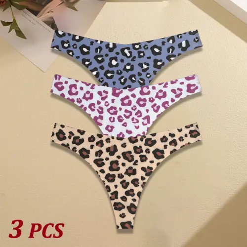 Image de Lingerie Ultra Fine 3 Pièces - Imprimé Léopard & Stretch