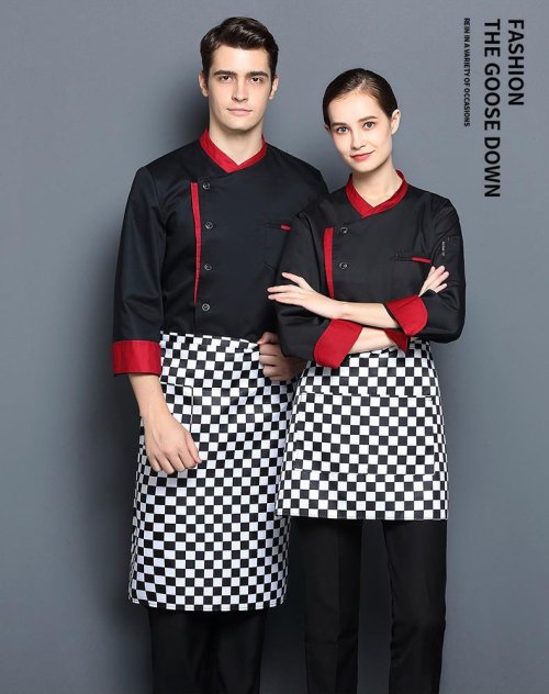 Immagine di Giacca da cuoco ristorante Manica lunga Hotel Cafe Cucina Abito da lavoro Panetteria Cucina Top Fast...
