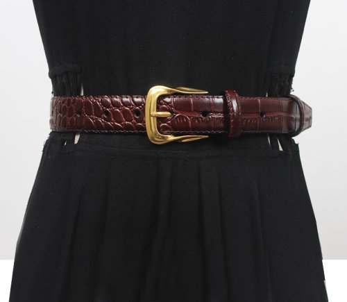Immagine di Cintura da Donna in Vera Pelle - Stile Smoking Elegante