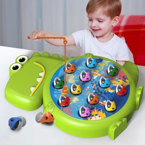 Immagine di Gioco da Pesca Magnetico con Dinosauri per Bambini – Set Educativo Montessori con Asta Rotante per Ragazzi e Ragazze