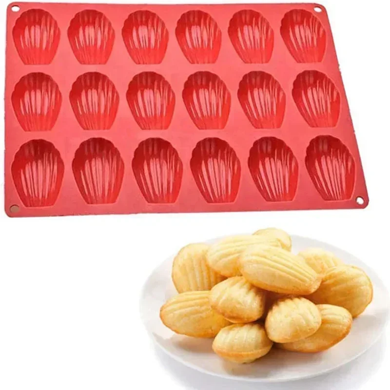 Image of Natural Non-Stick Mini Madeleine Silicone Cake Mold – Eco-Friendly Baking Pan for Cookies, Cakes & DIY Desserts