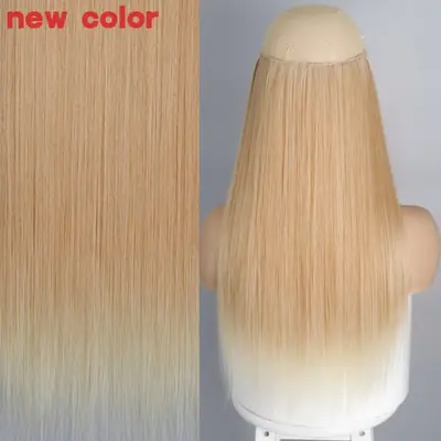 Image de Postiche Synthétique Lisse Sans Clip - Noir & Blond