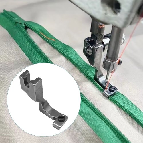 Image of Adjustable Invisible Zipper Guide Presser Foot T69 for Single Needle Lockstitch Industrial Sewing Machines – Precision Sewing Accessory