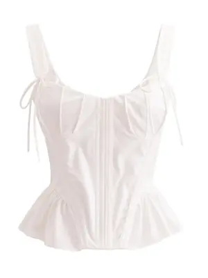Image de Top Sans Dos Corseté à Col Carré Chic et Élégant