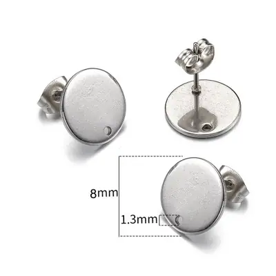 Image de Goujons d'oreilles en acier inoxydable doré - Lot de 10