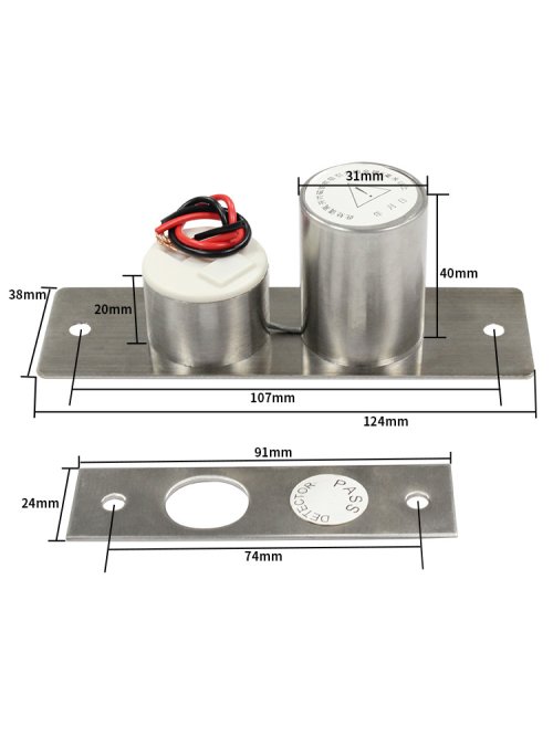 Zdjęcie 5YOA Elektryczny rygiel zamka drzwi z indukcją magnetyczną DC12V Wbudowany drut Automatyczny elektroniczny cylinder do instalacji bezpieczeństwa