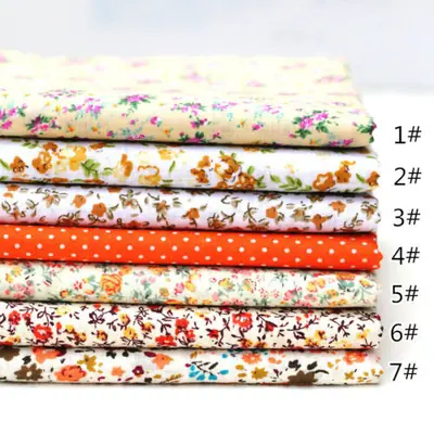 Image de Kit Tissu Floral 100% Coton - 7 Pièces Prédécoupées