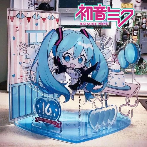 Image of Hatsune Miku and Megurine Luka Chibi Acrylic Stand – Anime Virtual Singer Collectible Desk Decor for Fans
