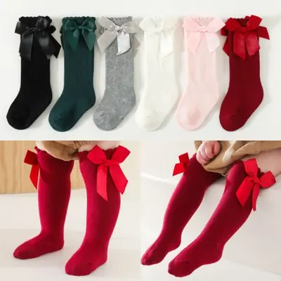 Image de Chaussettes Bébé avec Gros Nœud - Style Princesse
