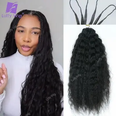 Image de Tresses au Crochet Ondulées - Cheveux Humains Remy Birmans
