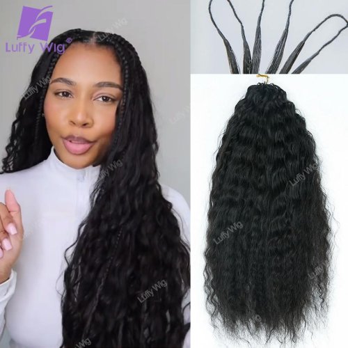 Image of Wet and Wavy Human Hair Crochet Braids Extensions Pre Separated Burmese Remy Hair Bundles With Loop Knotless For Braiding