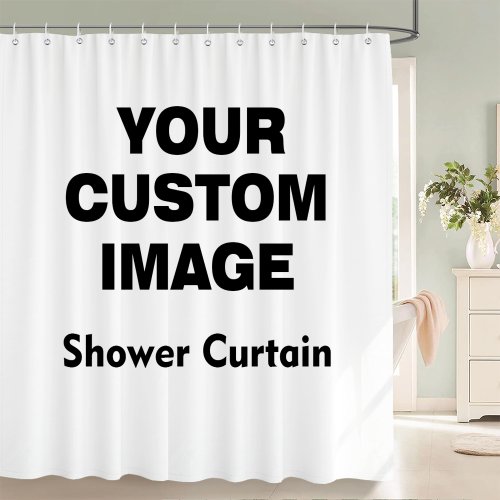 Bild von Individueller Duschvorhang aus wasserdichtem Polyester mit 3D-Druck – Personalisierbar mit eigenem Foto für ein stilvolles Badezimmer-Design inkl. Haken