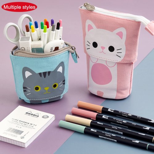 Imagen de Estuche de Lápices Kawaii con Diseño de Gato Adorable, Cremallera Duradera y Compartimentos Organizados para Niños y Niñas – Ideal como Regalo Escolar o Papelería Divertida