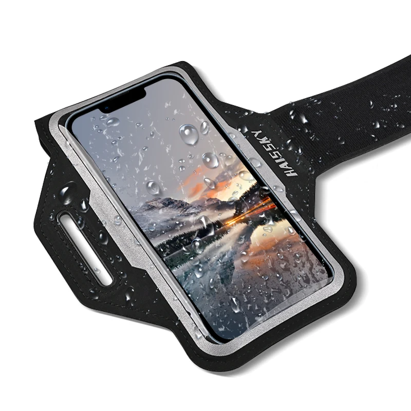 Immagine di Borsa da Corsa Ultrasottile Fascia da Braccio Sportiva per iPhone 17, 16, 15, 14, 13 Pro Max, Air, Plus e Samsung S25 Ultra, Xiaomi – Custodia da Braccio Leggera e Respirante