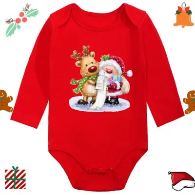 Image de Body de Noël pour Bébé - Imprimé Renne & Père Noël