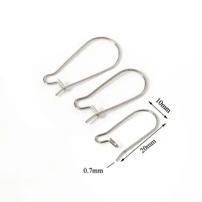 Image de Crochets pour Boucles d'oreilles - Lot de 50 en Acier Inoxydable