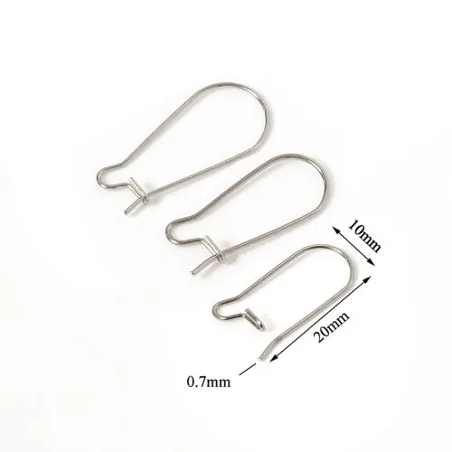 Image de Crochets pour Boucles d'oreilles - Lot de 50 en Acier Inoxydable