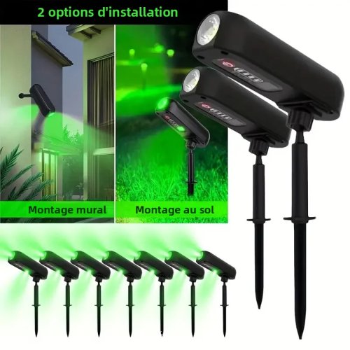 Afbeelding van Zonnepaneel LED Tuinlamp 2-in-1: Waterdichte Warm Witte Uplight met Wandmontage voor Sfeervolle Tuinverlichting