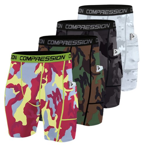 Immagine di Pantaloncini Sportivi da Uomo con Compressione Leggeri, Traspiranti e ad Asciugatura Rapida per Corsa, Jogging, Camminate, Trekking ed Escursioni