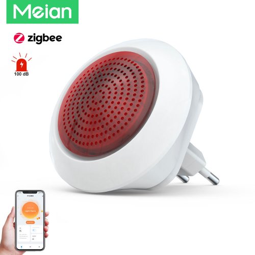 Bild von Meian Tuya 100dB Drahtlose Alarm-Sirene mit Zigbee 3.0 – Smarte Sicherheitslösung für Zuhause und Büro, Steuerung über Smart Life App, Kompatibel mit Gateway