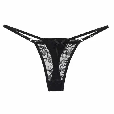 Image de Tangas en dentelle transparente, taille ajustable et respirante