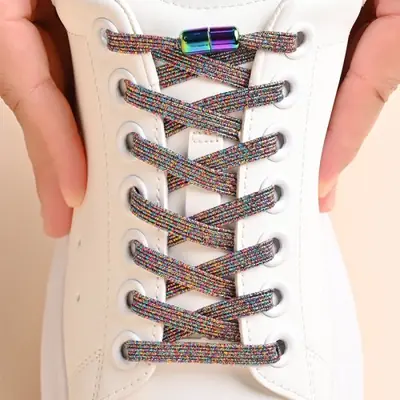Image de Lacets Élastiques Colorés Sans Nœud