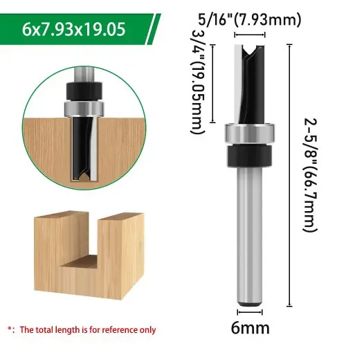 Image de Fraise Routeur 6mm avec Roulement - Précision & Durabilité