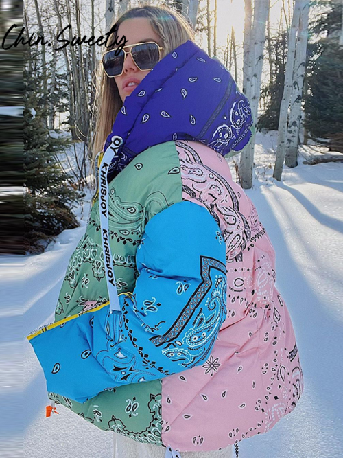 Afbeelding van Stijlvolle Winterjas voor Dames met Print en Ritszakken