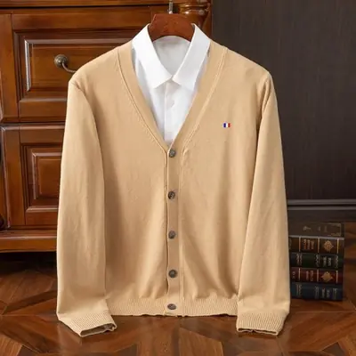 Image de Pull Cachemire Homme Col V - Élégant & Chaud