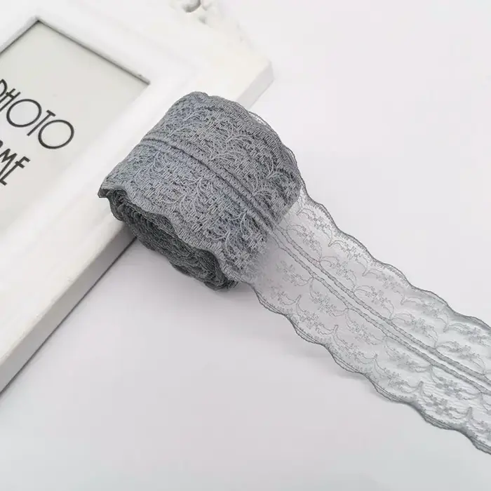 Image de Ruban en dentelle 4.5cm, 10 mètres/rouleau, blanc, noir, rose, rouge, bleu, vert, violet, Beige, Ora...
