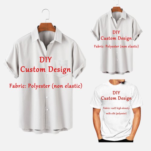 Immagine di Camicie da uomo personalizzate estate hawaiana manica corta donna 3D Design personalizzato top t-Shirt Factory Outlet camicia a maniche lunghe