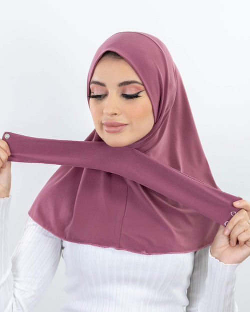 Image of Premium Quality Jersey Instant Hijab with Tie-Back Buttons – Full Coverage Muslim Women's Turban Cap for Comfortable and Stylish Daily Wear