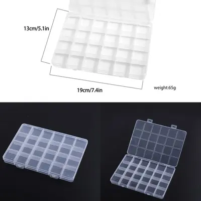 Image de Boîte de Rangement Bijoux Transparente avec Compartiments