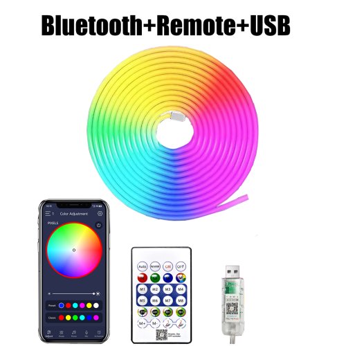Image de Bande LED RGB Flexible Étanche avec Télécommande Bluetooth