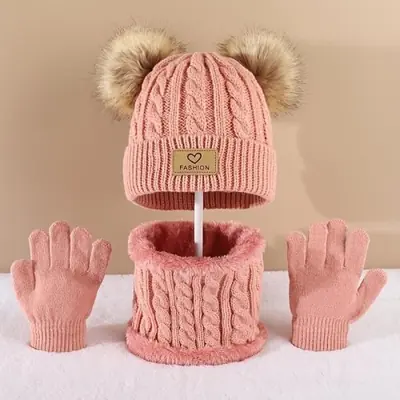 Image de Ensemble Hiver Enfant - Bonnet, Écharpe & Gants Chauffants