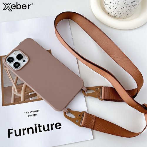 Afbeelding van Matte Siliconen Crossbody Lanyard Hoesje voor iPhone 15 Pro Max, 14, 13, 12, 11, XR, XS, X, 7, 8 Plus – Schokbestendige Telefoonhoes met Ketting en Riem