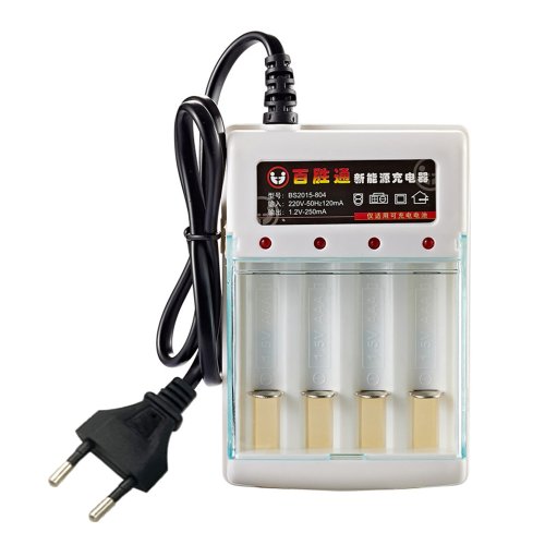 Zdjęcie Szybka ładowarka AA AAA 220 V Ni-Cd 4 gniazda Inteligentna ładowarka Wtyczka US / EU do ładowania akumulatorów 1,2 V z osłoną