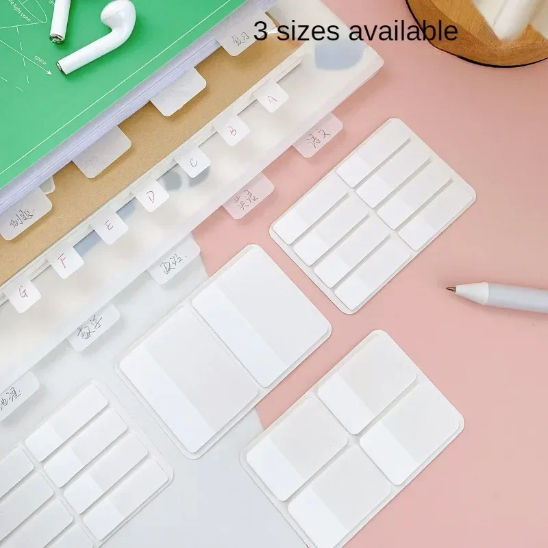 Image of Frosted Pure White Index Stickers – Transparent Label Stickers for DIY Sticky Notes, Office & School Supplies
