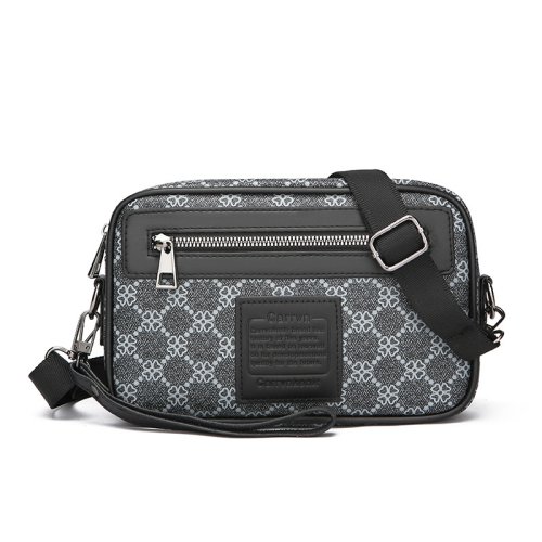 Afbeelding van Stijlvolle Heren Crossbody Tas van Topkwaliteit PU Leer – Modieuze Zakelijke Schoudertas voor Reizen en Dagelijks Gebruik