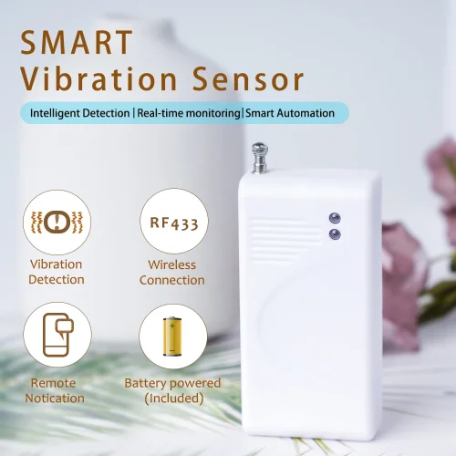Afbeelding van Draadloze 433MHz Trillingssensor voor Deur en Raam - Anti-Diefstal Alarm met Schokdetectie, 1-5 stuks, Vereist Hub