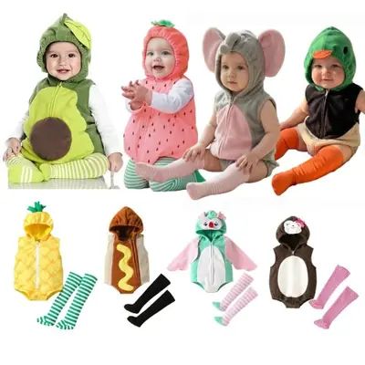 Image de Barboteuse à Capuche Zippée Dessin Animé pour Bébé