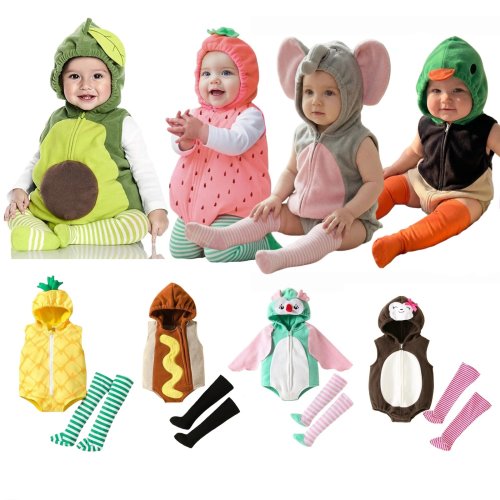 Imagen de Mameluco con Capucha y Cremallera para Bebé Niña, Diseño de Dibujos Animados, Conjunto Informal y Cómodo para Niños Pequeños