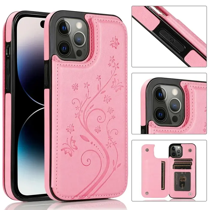 Image de Étui Portefeuille Cuir Magnétique pour iPhone