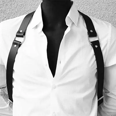 Image de Sangles de Poitrine Homme en Cuir PU - Ceinture de Costume Réglable