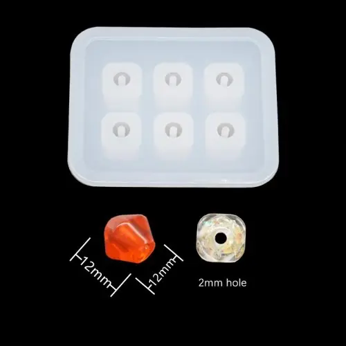 Image de Moule Silicone Perles 6 Compartiments - 9mm, 12mm, 16mm