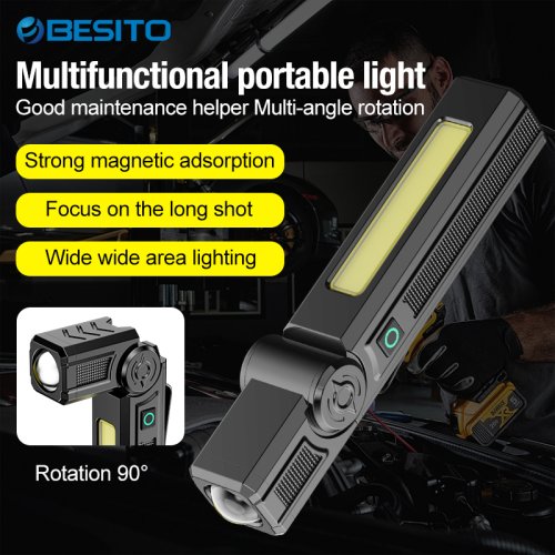 Image de Torche LED Multifonctionnelle USB avec Aimant - Étanche & Puissante