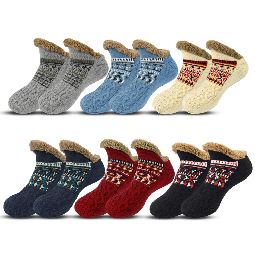 Image of Cozy Men's Non-Slip Winter Floor Socks for Home, Sleep & Indoor Use – Warm, Soft, and Comfortable Cotton Blend Socks with Anti-Skid Grip
