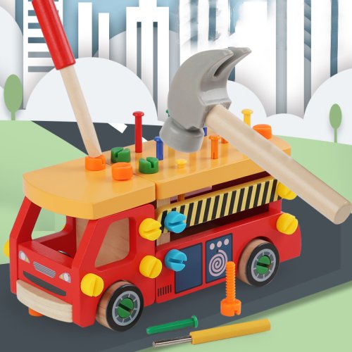 Imagen de Tablero ocupado 3D para niños, juguetes de madera, juego Montessori, simulación, juego de simulación, herramientas de tornillo, juguetes educativos de entrenamiento de movimiento fino