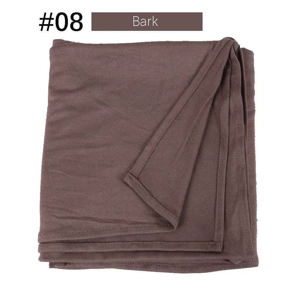 Immagine di Sciarpa hijab in jersey elasticizzato da donna musulmana Sciarpe hijab in jersey di cotone tinta uni...