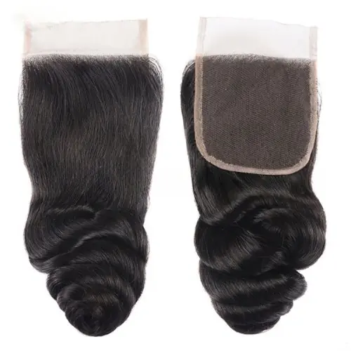 Image de Cheveux Indiens Crûs 20 Pouces - Vague Profonde & Fermeture 4x4 Transparente